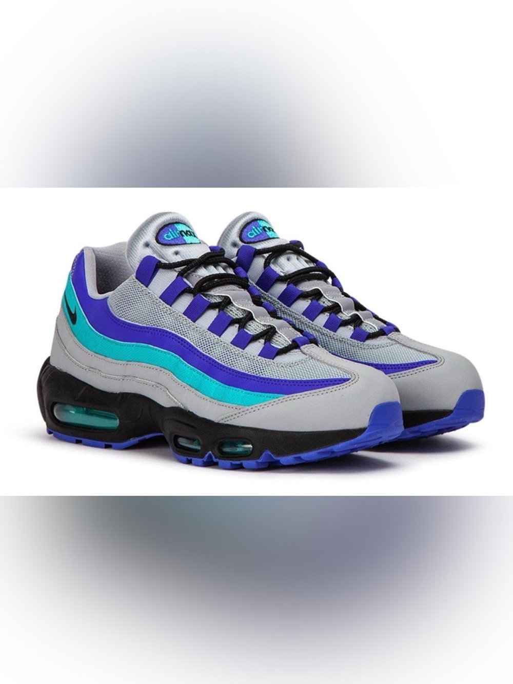 Nike Air Max 95 Gray Purple Aqua Sneakers Men’s Size 11 - Picture 2 of 7
